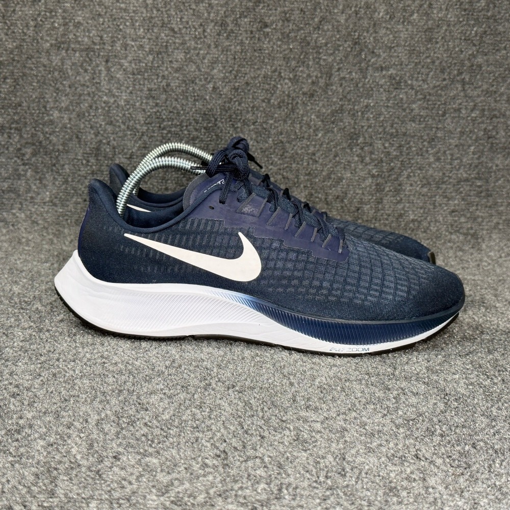 Nike Air Zoom Pegasus 37 Running Shoes Men's 12 College Navy Blue Athletic Run